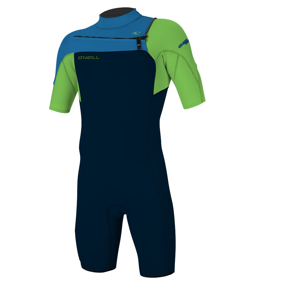 O'Neill Hammer Men's 2mm Front Zip Shorty Wetsuit - Abyss/Dayglo/Ocean