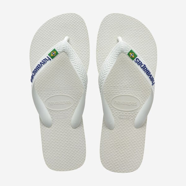 Havaianas Brasil Logo Flip Flops White - Main Image
