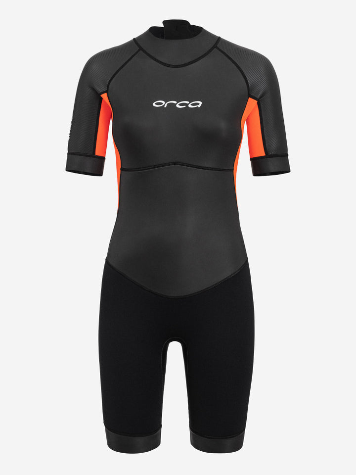 Orca Vitalis Women's Shorty Openwater Wetsuit - Black/ Orange