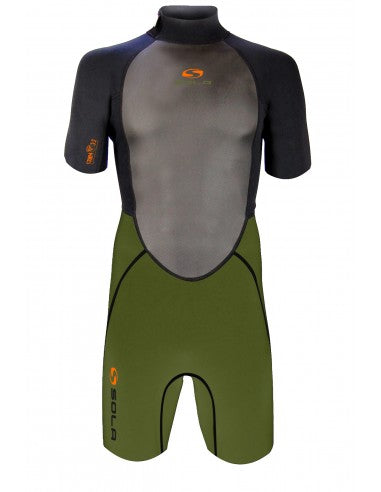 Sola Storm Kids 3/2mm Shorty Wetsuit - Khaki/ Black - A1723