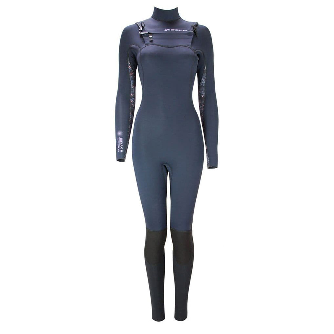 Sola Nova Women's 5/4mm Glued Blindstitched Front Zip Full Wetsuit - Berry - A1506