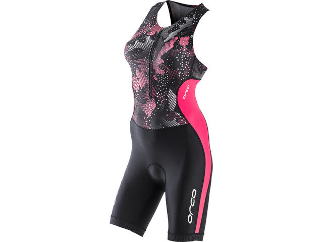 Orca Women's Core Triathlon Race Suit - Black/ Pink with Pink and Whit –  Brighton Watersports
