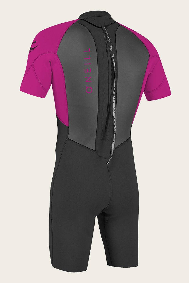 O'Neill Youth Reactor-2 BZ 2mm Spring Shorty Wetsuit - Black/Berry - 5045