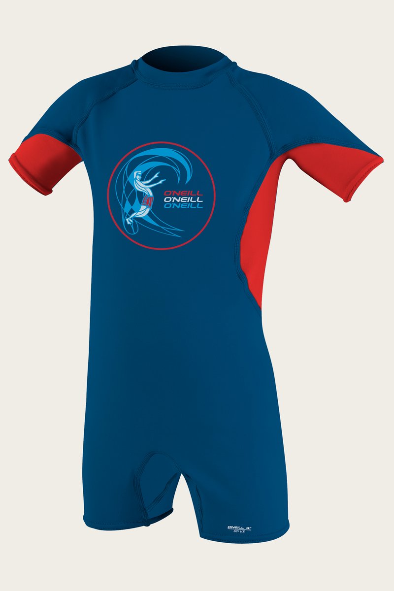 O'Neill Toddler O'Zone UV Sunsuit - Boys - Deepsea/Red/White, UPF 50+ Sun Protection