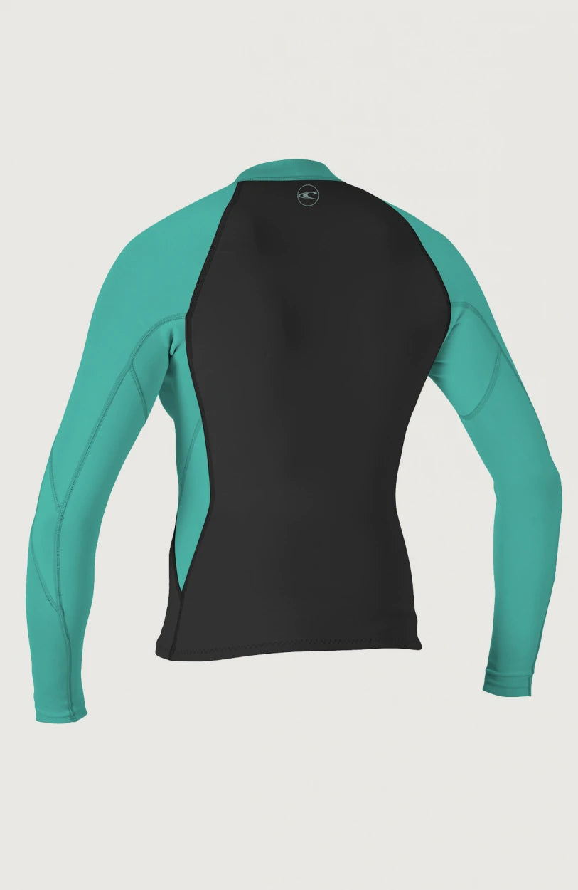 O'Neill Reactor-2 1.5mm Women's Front Zip Wetsuit Jacket - Black/ Aqua - 5294