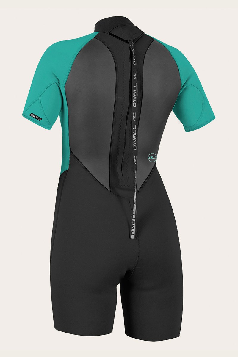 O'Neill Reactor-2 BZ 2mm Women's Spring Shorty Wetsuit - Black/Aqua - 5043