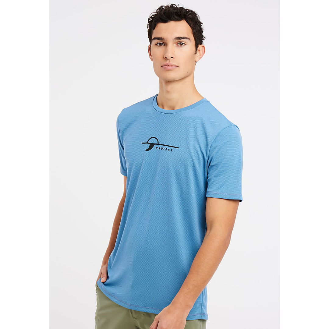 Protest PRTLEGUNDI Men's Lycra Rashguard Surf T-Shirt - River Blue