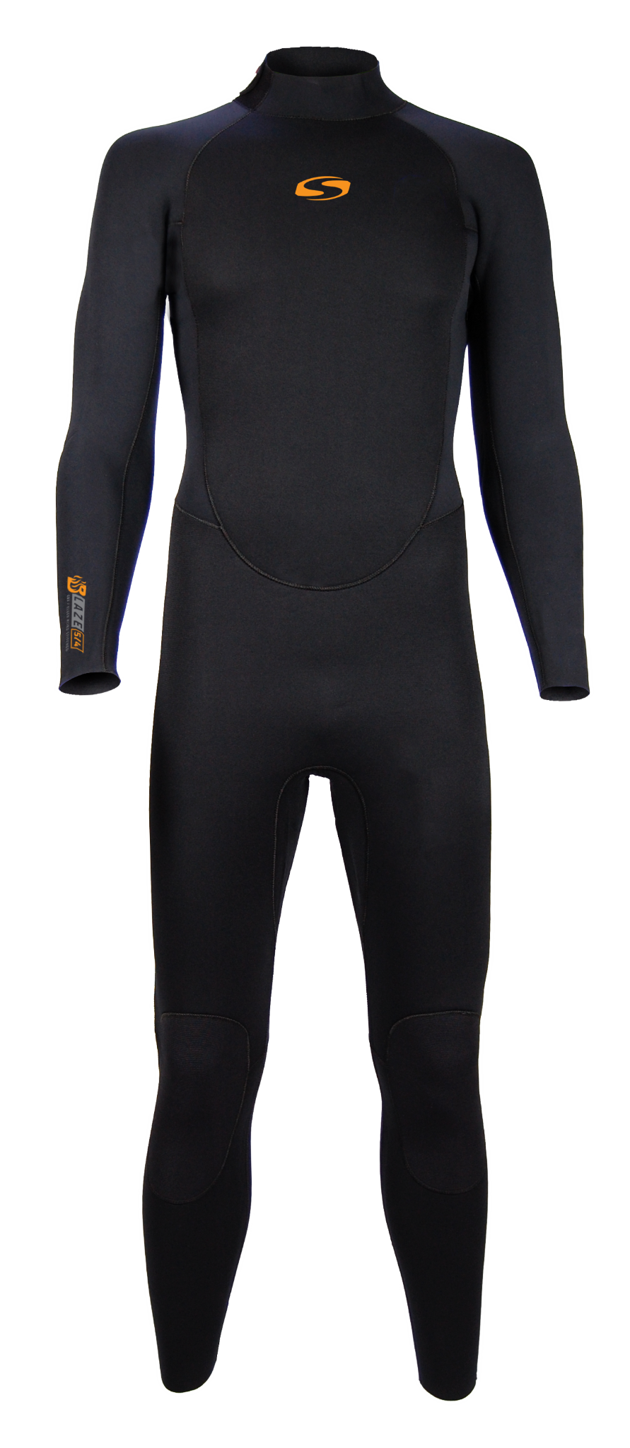 Sola Men's Blaze 3/2mm Black and Orange wetsuit