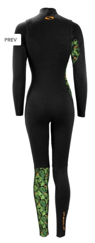 Sola Women's H2O 3/2mm GBS Front Zip Full Wetsuit - Paradise/ Black - A1703