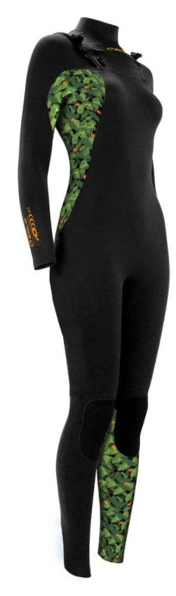 Sola Women's H2O 3/2mm GBS Front Zip Full Wetsuit - Paradise/ Black - A1703