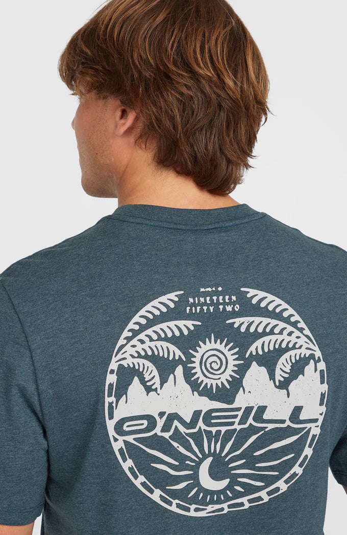O’Neil Back Print T-Shirt Mens, Alma Steel Melange
