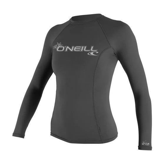O'Neill Women's Basic Skins Long Sleeve Rash Guard - Black - 3549