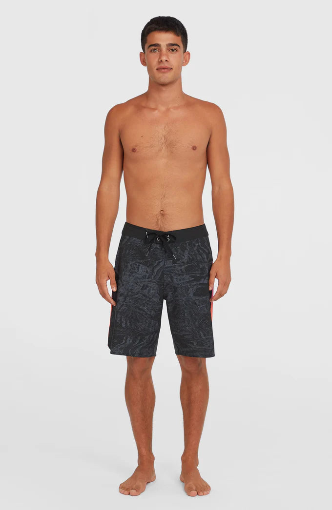 O’Neill Hyperfreak Tech Panel 19” Board shorts - Black Pink/Orange Panel