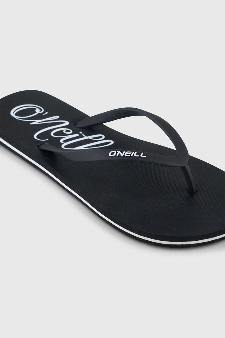 Women Profile Logo Sandals  | Black