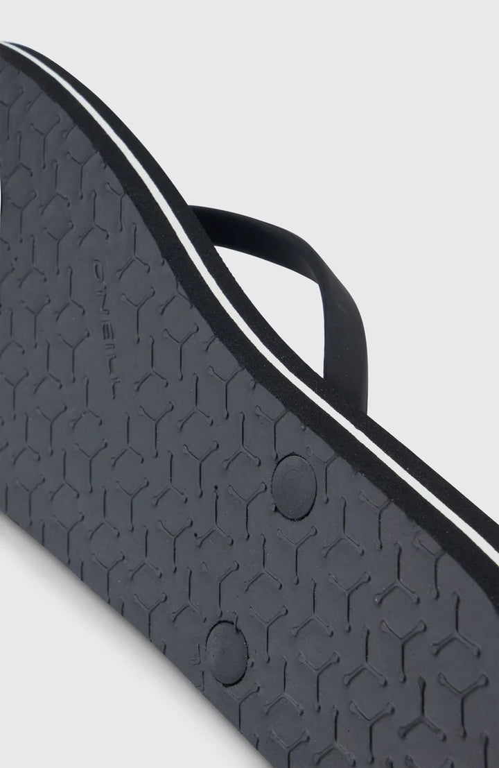 Women Profile Logo Sandals  | Black