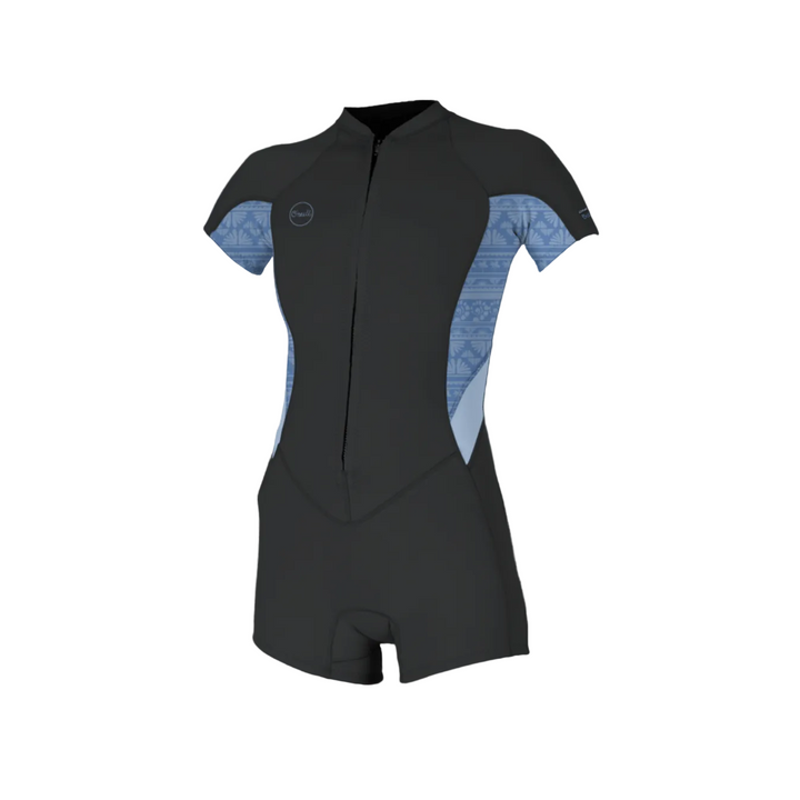 O'Neill Bahia 2/1mm Women's Front Zip Shorty Wetsuit - Surf Abstract