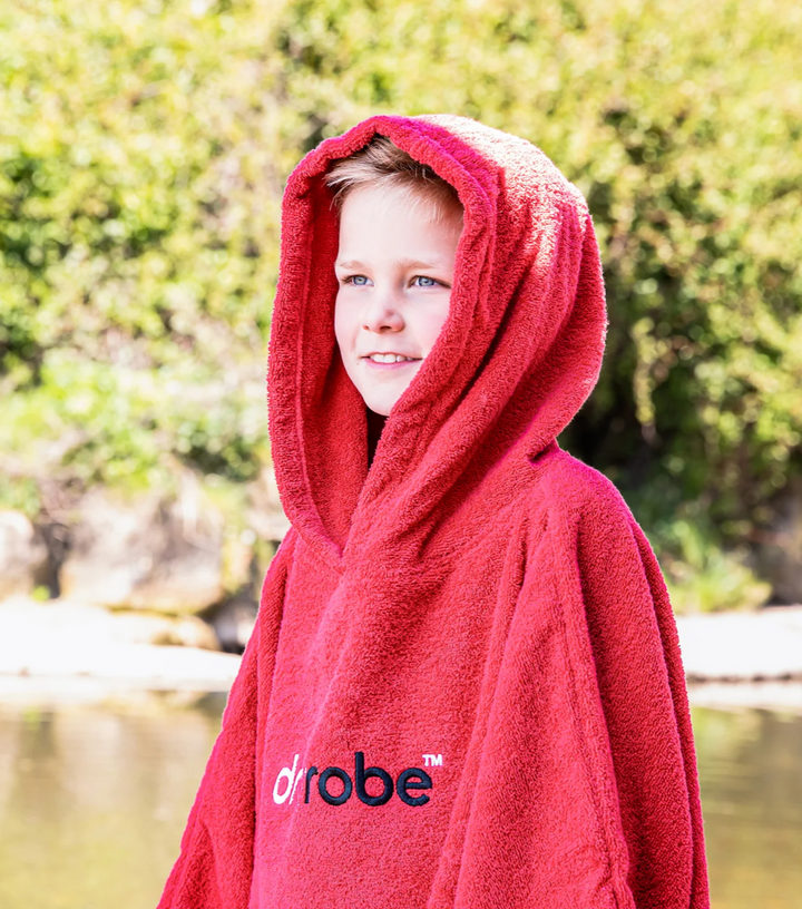 Dryrobe Kids Organic Towel Changing Robe - Red