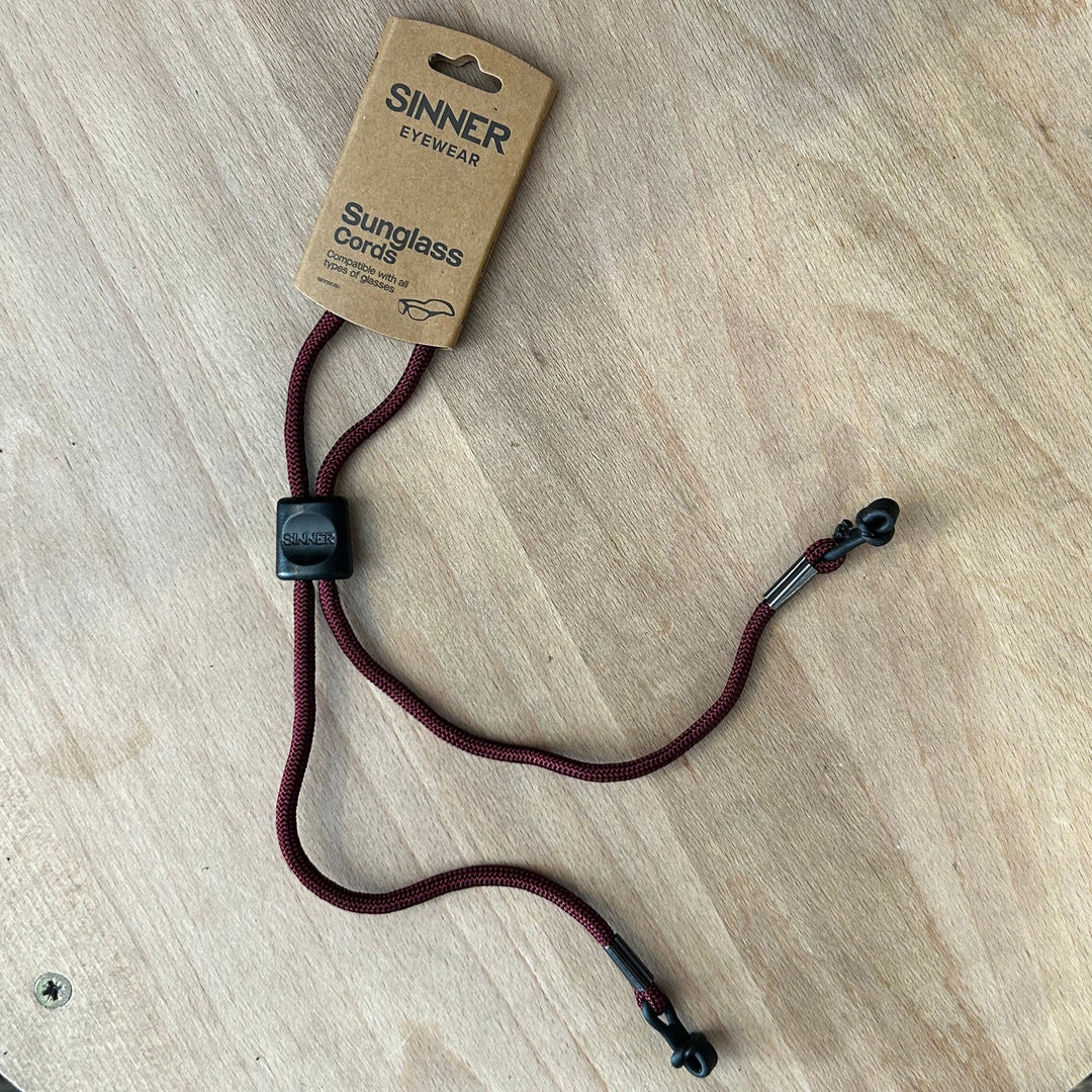 Sinner Sunglass Cord - Burgundy Buckle
