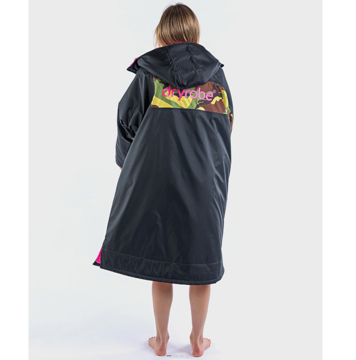REWORK- Dryrobe Long Sleeve Changing Robe - Black/Pink/Camo
