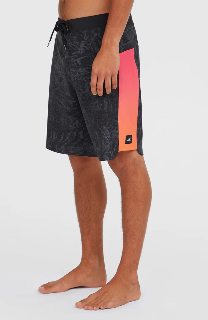 O’Neill Hyperfreak Tech Panel 19” Board shorts - Black Pink/Orange Panel