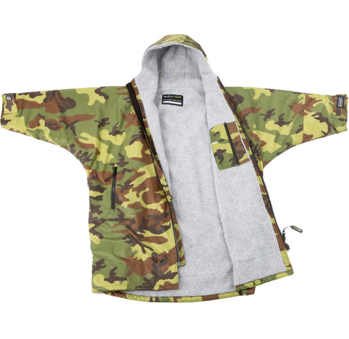 Kids Dryrobe Long Sleeve Changing Robe - Camouflage/Grey