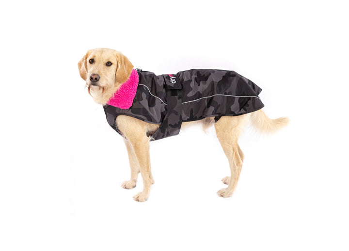 Dryrobe Dog/Pet Jacket - Black Camouflage/Pink