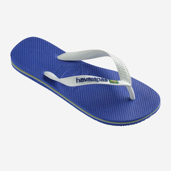 Havaianas Brasil Logo Flip Flops - Marine Blue/ White Strap 3