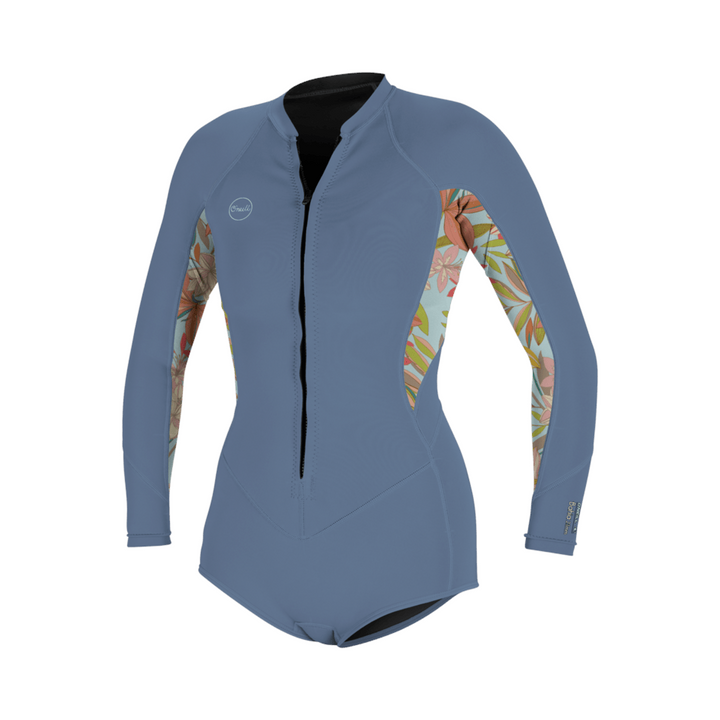 O'Neill Bahia 2/1mm Women's Front Zip Long Sleeve Shorty Wetsuit - Dahlia - 5363