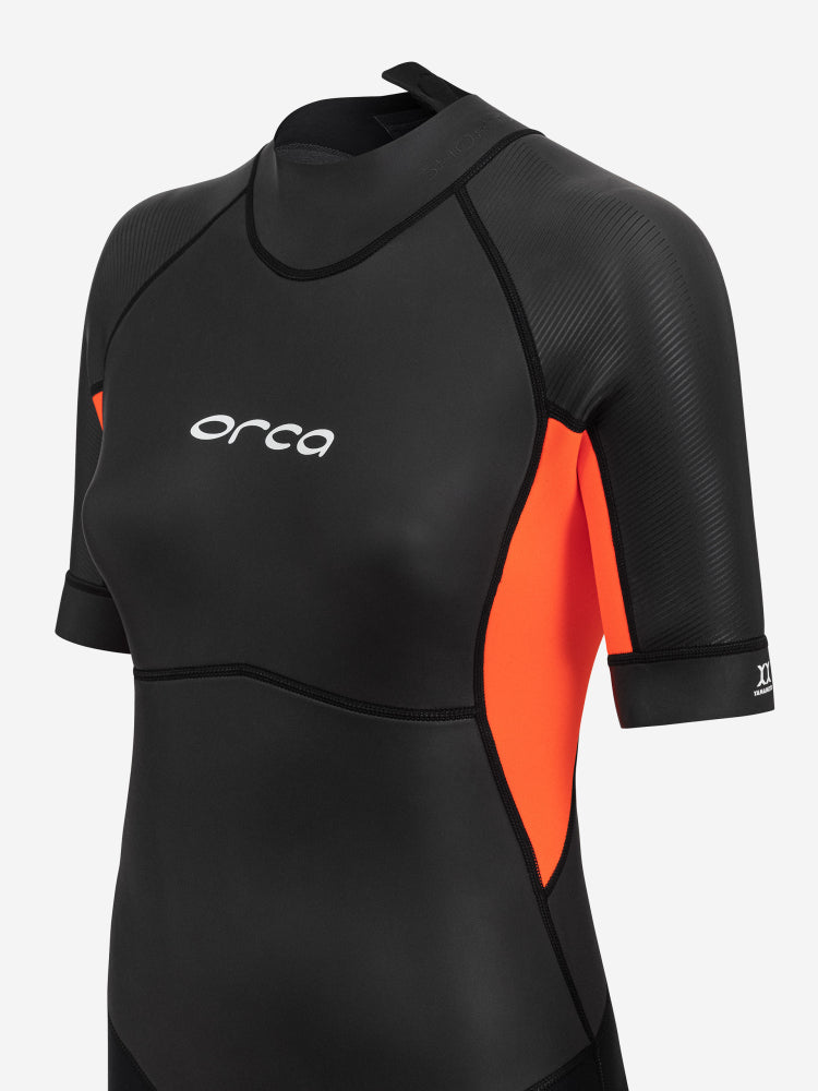 Orca Vitalis Women's Shorty Openwater Wetsuit - Black/ Orange