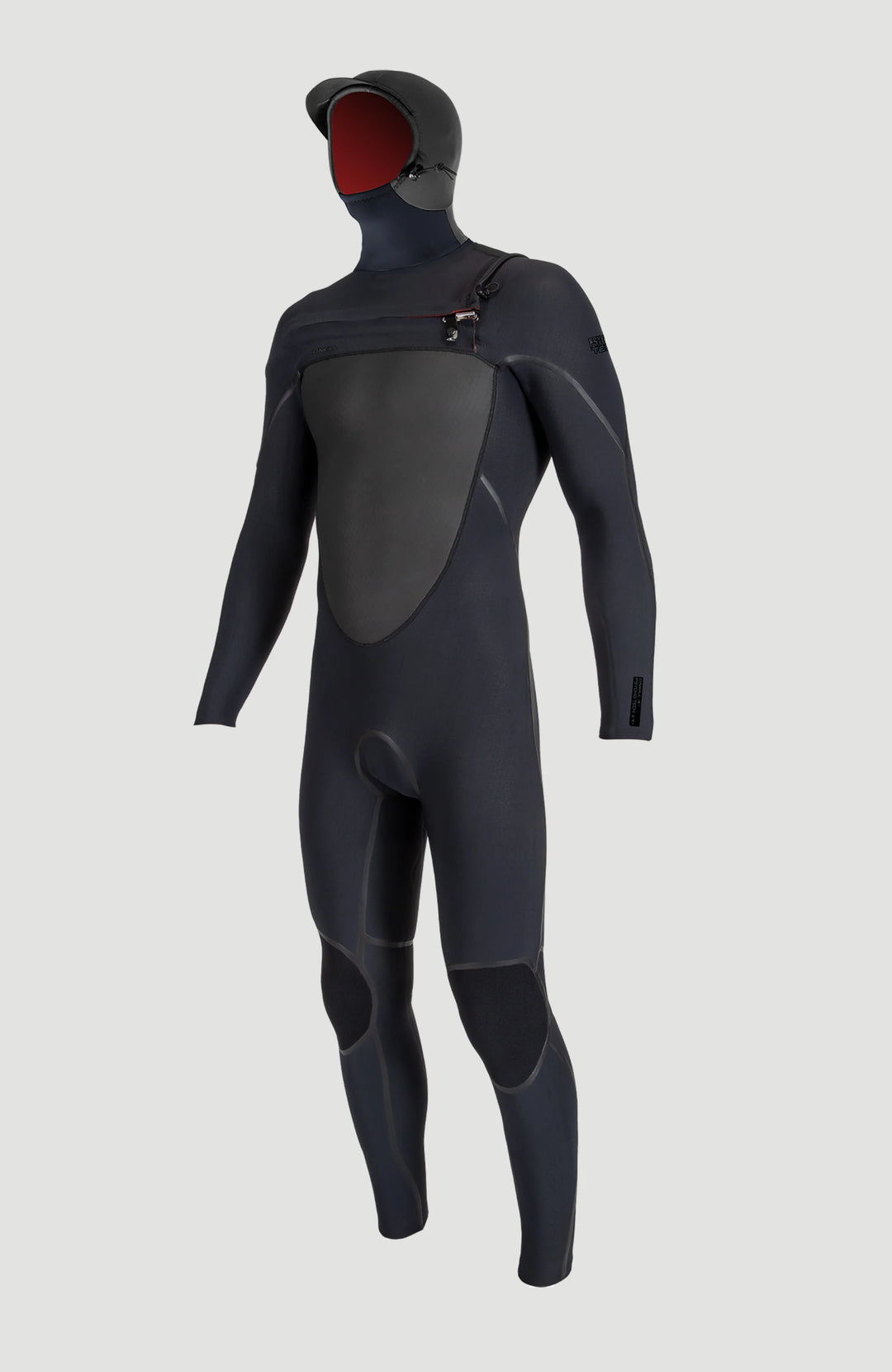 O'Neill Psycho Tech Men's 6/4mm Chest Zip Hooded Wetsuit - Black - MEDIUM