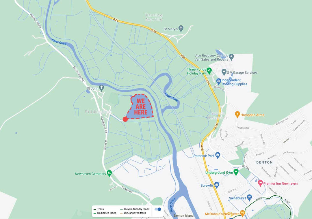 Map of Piddinghoe Lake