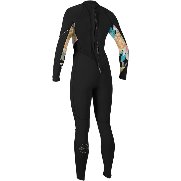 O’Neill Women’s Bahia 3/2mm Back Zip Full Wetsuit – Black/Mikah Floral