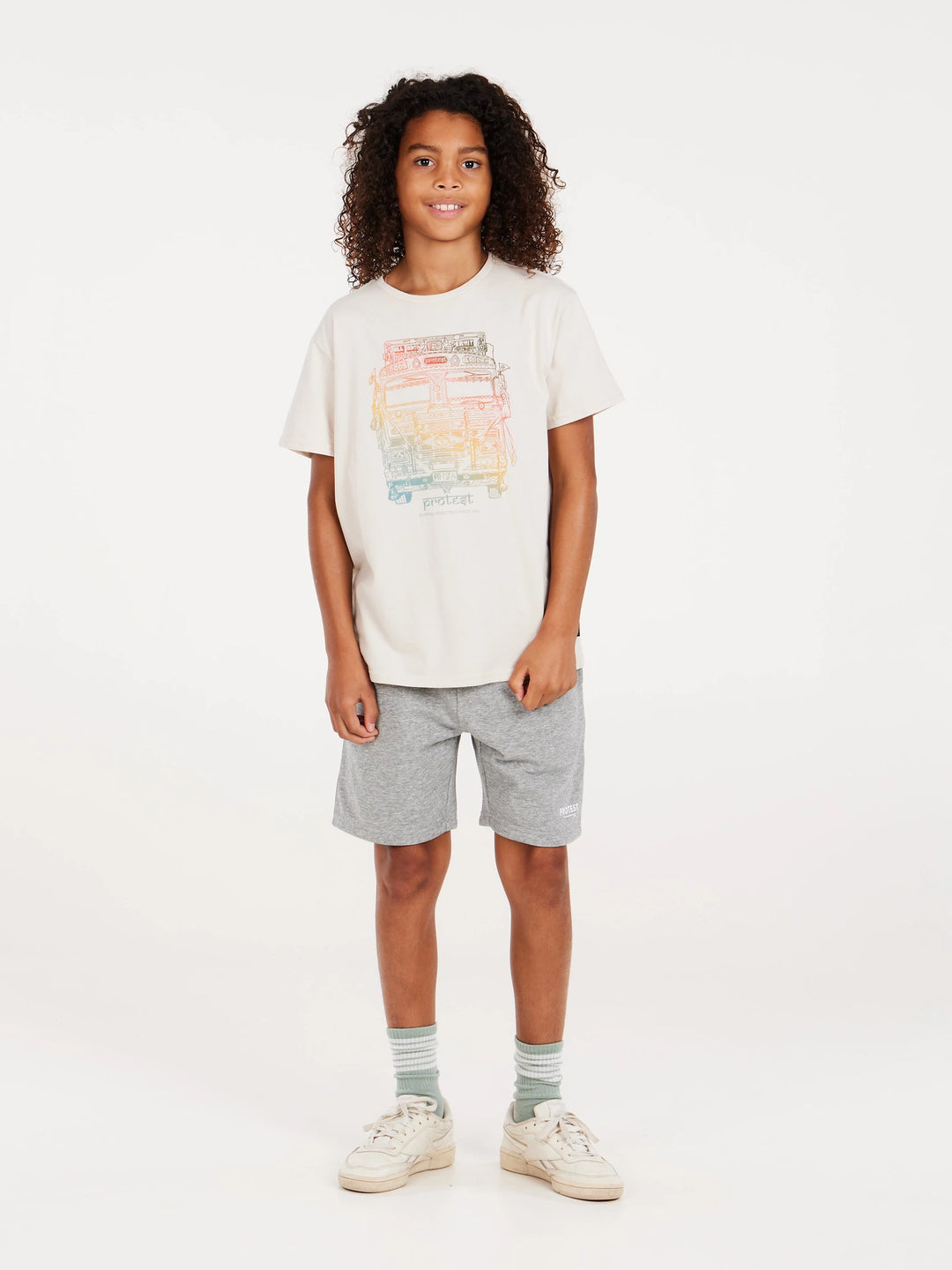 Protest PRTBANNER JR Kid's T-Shirt - KitOffWhite