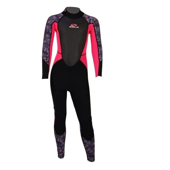 Sola Storm Kids 3/2mm Full Wetsuit - Pink/Berry - A1713
