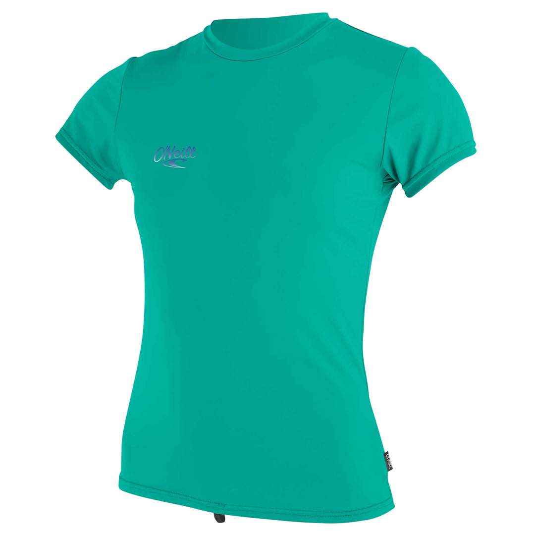 O'Neill Girls Premium Skins Short Sleeve Sun Shirt Rash Guard - Baltic Green - 5304