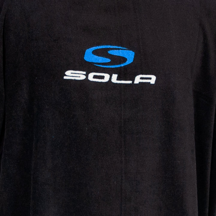 Sola Towel Changing Robe/ Poncho - Black/Blue