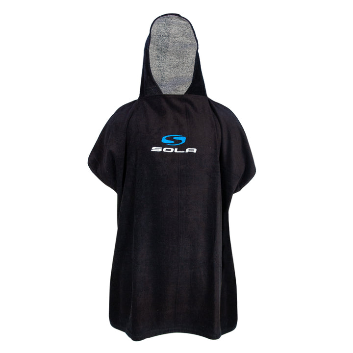 Sola Towel Changing Robe/ Poncho - Black/Blue