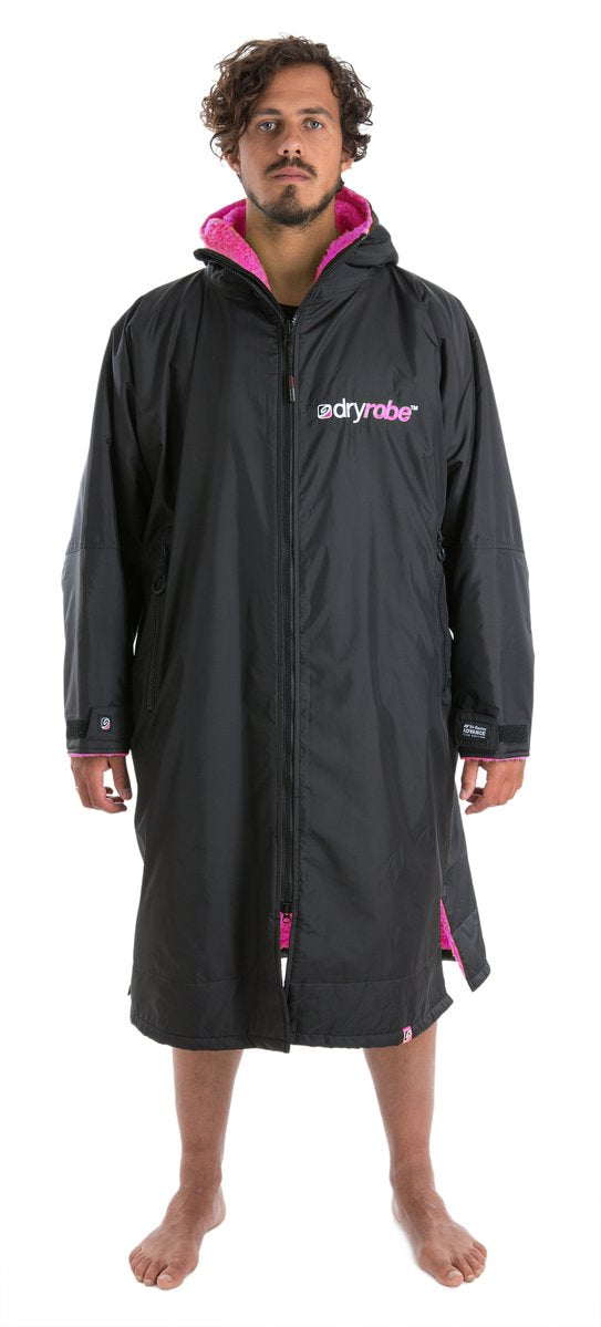Dryrobe Long Sleeve Changing Robe - Black/ Pink