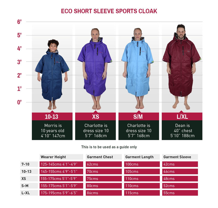 Charlie McLeod - Eco Short Sleeve Changing Robe - Navy/ Grey - Kids