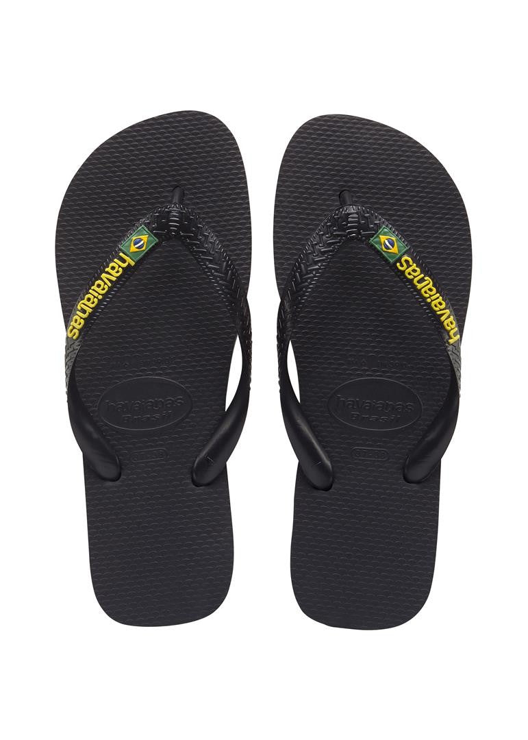 Havaianas Brasil Logo flip-flops - Black/Yellow