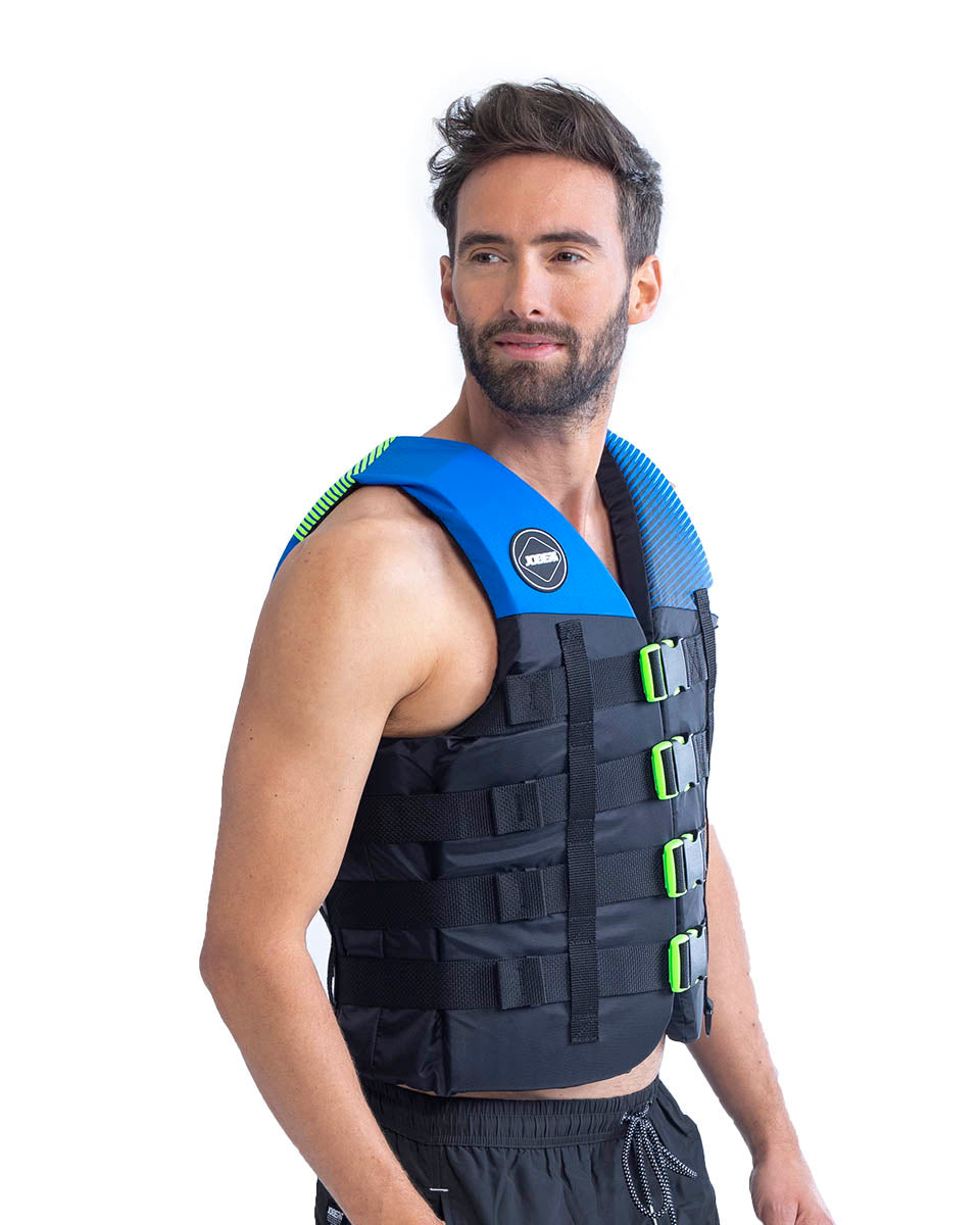 Jobe 4 Buckle Life Vest Buoyancy Aid - Blue and Lime