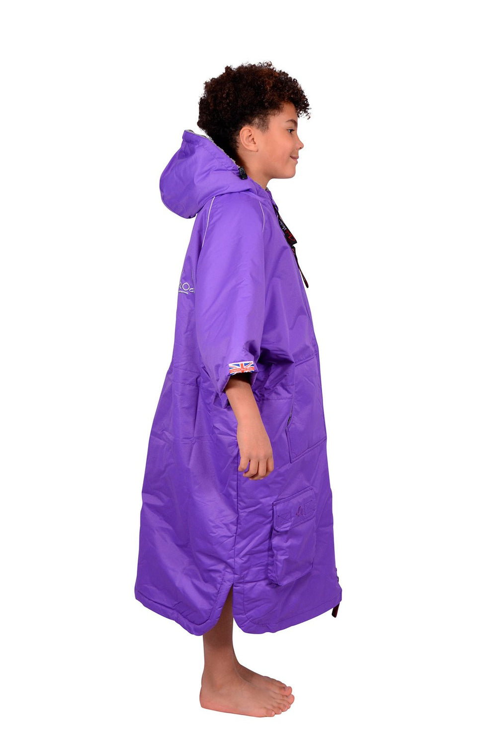 Charlie McLeod - Eco Short Sleeve Changing Robe - Purple/ Grey - Kids
