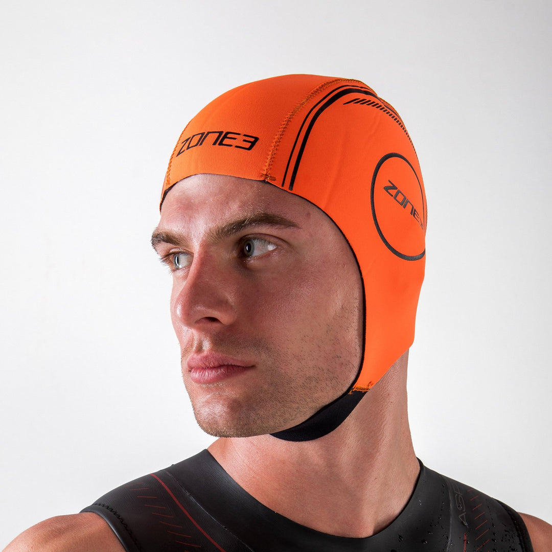 Zone3 Neoprene Hi-Vis Orange Swim Cap
