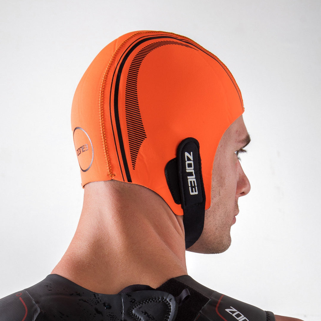 Zone3 Neoprene Hi-Vis Orange Swim Cap