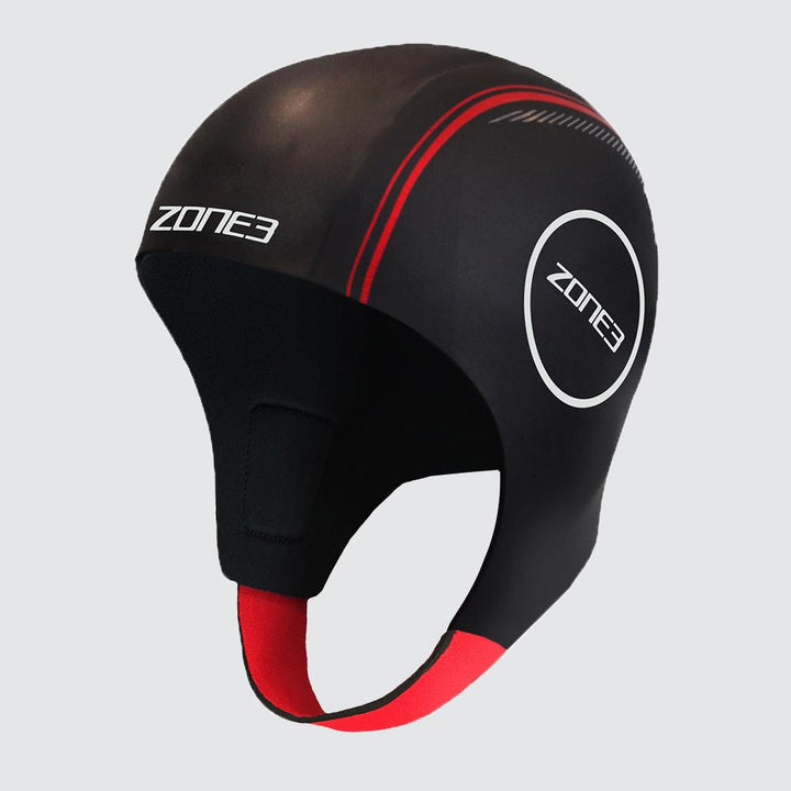 Zone3 Neoprene Black/Red Swim Cap