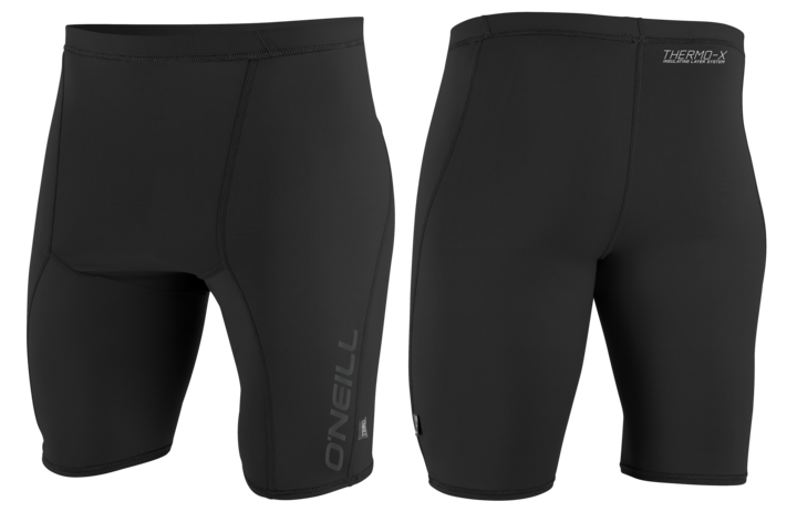 O'Neill Men's Thermo-X Shorts front and back - Black - 5024