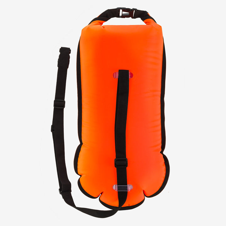 Orca Swimming Safety Buoy/ Tow Float / Dry Bag with Waterproof Compartment - Orange