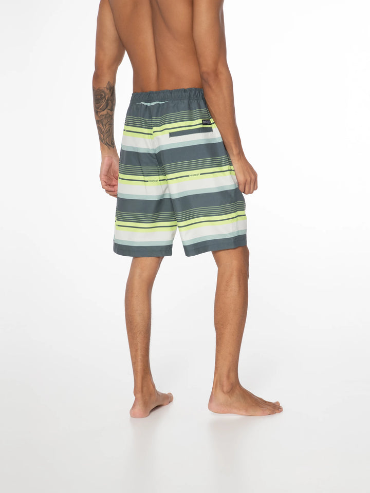 Protest PRTLANKSTON Men's Striped Swim Shorts - Hunter Green