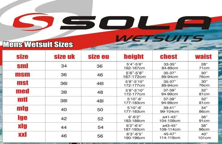 Sola Blaze Men's 5/4mm GBS Back Zip Full Wetsuit - Black - A1502