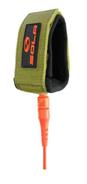 Sola Surfboard Leash - 5ft 6" - 5mm - Orange/ Khaki